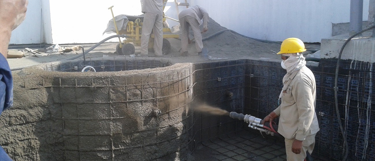 Gunite Material Spraying Dubai